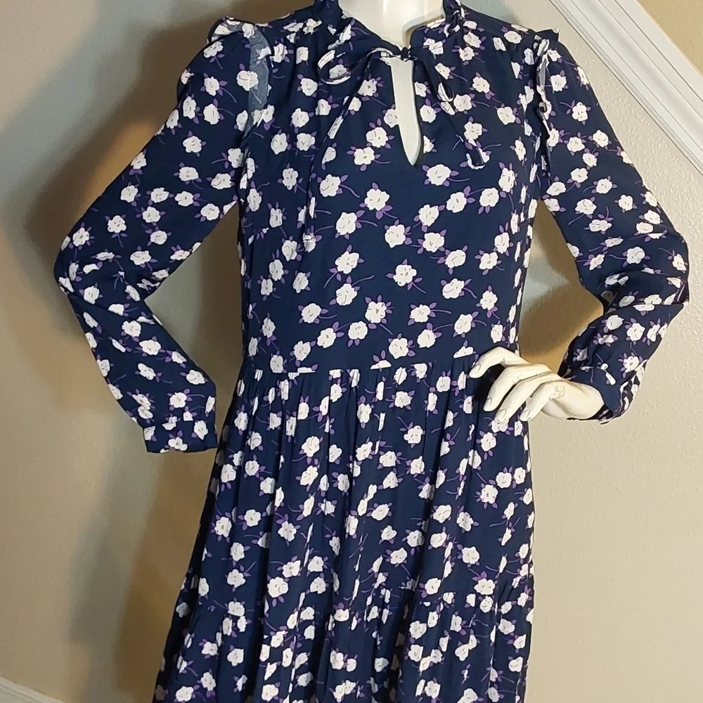 J.CREW RE- IMAGINE NWOT FLORAL‎ DROP WAIST SKATER DRESS SIZE XSMALL